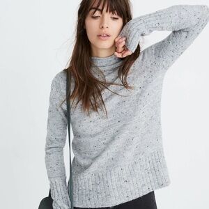 Madewell Donegal Inland Gray Coziest Yarn Turtleneck Sweater K5410 EUC Small